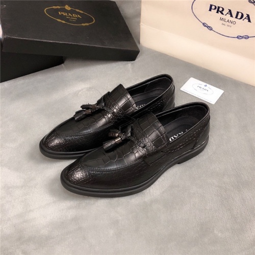 Prada Leather Shoes For Men #561768 $83.00 USD, Wholesale Replica Prada Leather Shoes