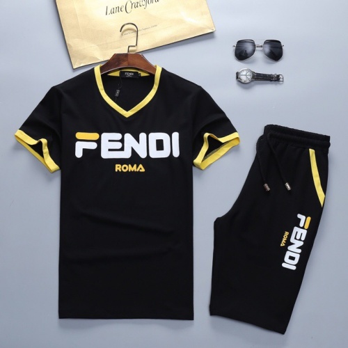 Fendi Tracksuits Short Sleeved For Men #562080 $48.00 USD, Wholesale Replica Fendi Tracksuits