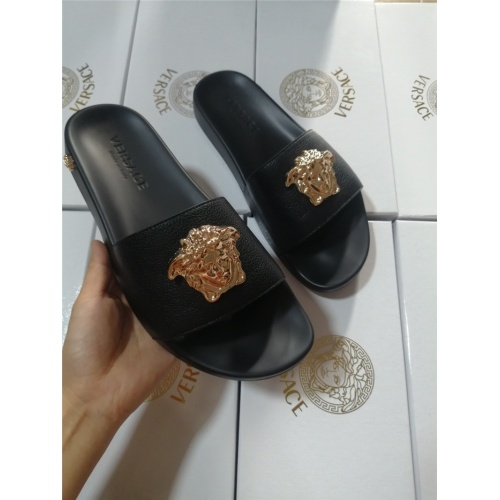 Replica Versace Slippers For Men #563451 $45.00 USD for Wholesale