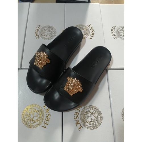 Replica Versace Slippers For Men #563451 $45.00 USD for Wholesale