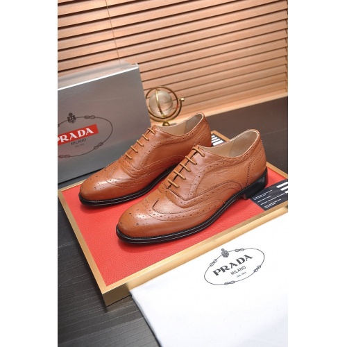Prada Leather Shoes For Men #752213 $86.00 USD, Wholesale Replica Prada Leather Shoes