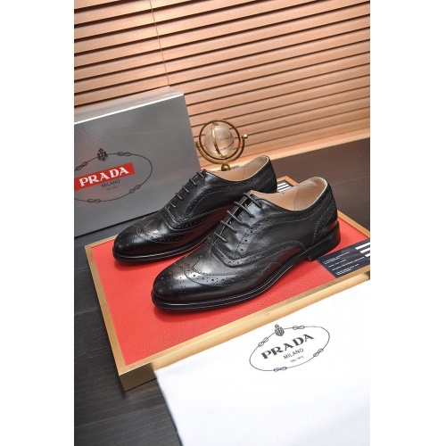 Prada Leather Shoes For Men #752214 $86.00 USD, Wholesale Replica Prada Leather Shoes