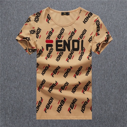 Fendi T-Shirts Short Sleeved For Men #755166 $24.00 USD, Wholesale Replica Fendi T-Shirts