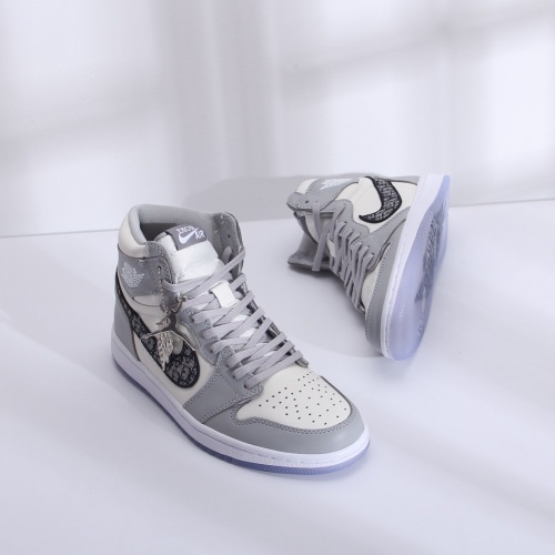 Replica Air Jordan 1 & Christian Dior High Tops Shoes For Men #766701 $125.00 USD for Wholesale