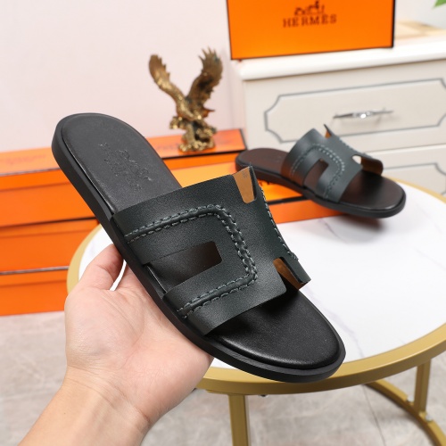 Replica Hermes Slippers For Men #769393 $45.00 USD for Wholesale