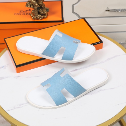 Replica Hermes Slippers For Men #769395 $45.00 USD for Wholesale