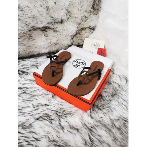 Replica Hermes Slippers For Women #774901 $45.00 USD for Wholesale