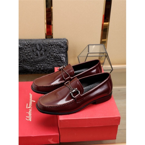 Replica Salvatore Ferragamo Leather Shoes For Men #775117 $92.00 USD for Wholesale
