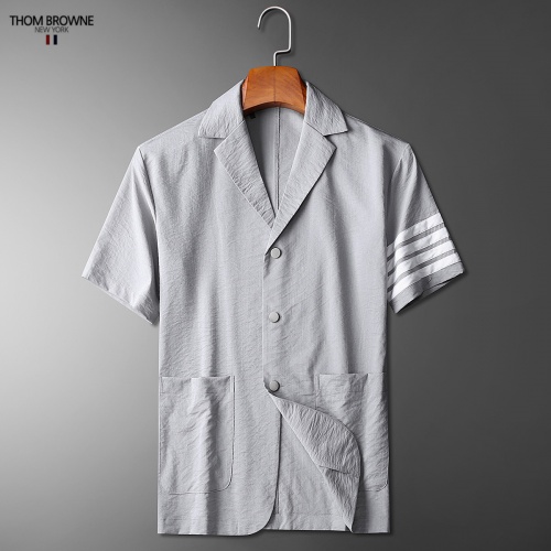 Replica Thom Browne TB Tracksuits Short Sleeved For Men #779112 $76.00 USD for Wholesale