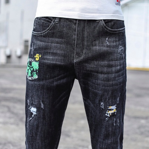 Replica Philipp Plein PP Jeans For Men #785341 $45.00 USD for Wholesale