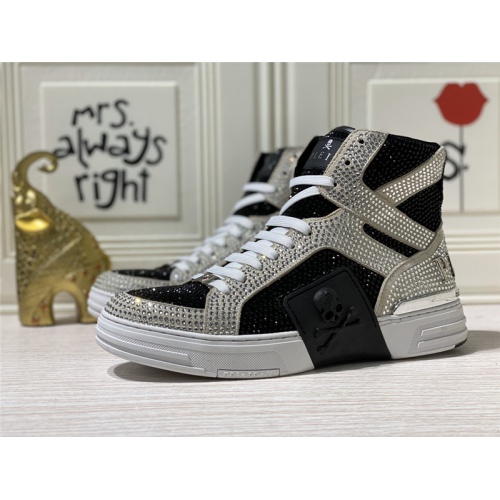 Replica Philipp Plein PP High Tops Shoes For Men #786501 $116.00 USD for Wholesale