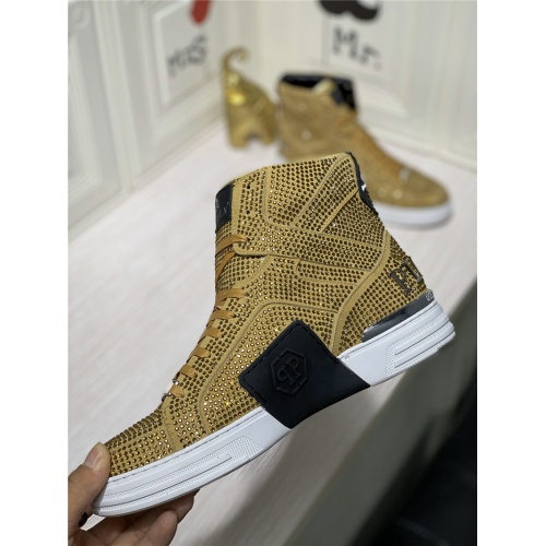 Replica Philipp Plein PP High Tops Shoes For Men #786502 $116.00 USD for Wholesale