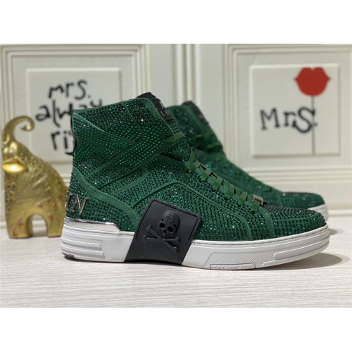 Replica Philipp Plein PP High Tops Shoes For Men #786503 $116.00 USD for Wholesale