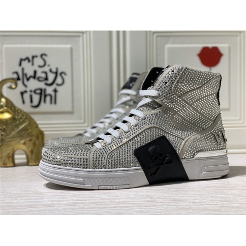 Replica Philipp Plein PP High Tops Shoes For Men #786504 $116.00 USD for Wholesale