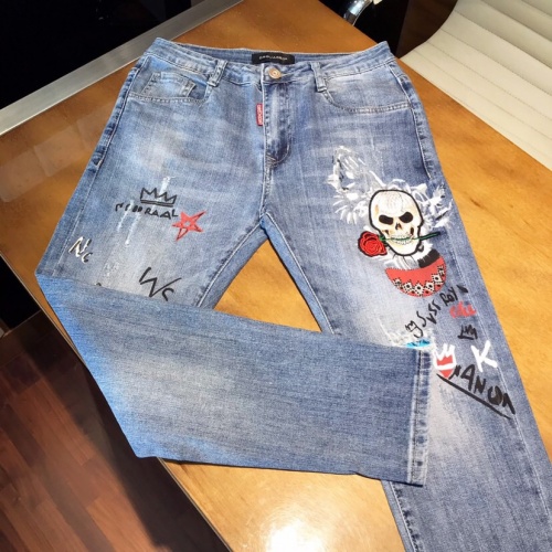 Replica Philipp Plein PP Jeans For Men #789280 $48.00 USD for Wholesale