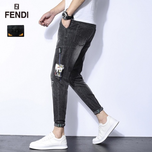 Replica Fendi Jeans For Men #796119 $45.00 USD for Wholesale