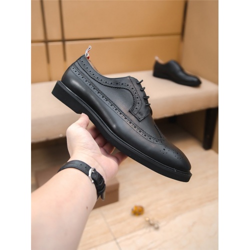Replica Thom Browne Leather Shoes For Men #797839 $88.00 USD for Wholesale