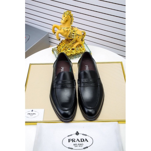 Replica Prada Leather Shoes For Men #798930 $76.00 USD for Wholesale