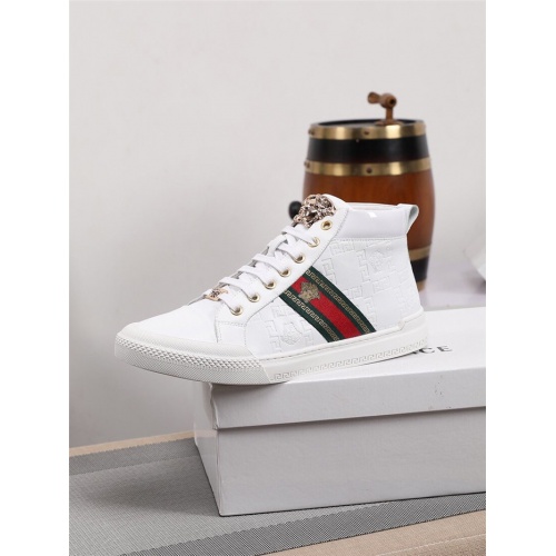 Replica Versace High Tops Shoes For Men #801654 $82.00 USD for Wholesale