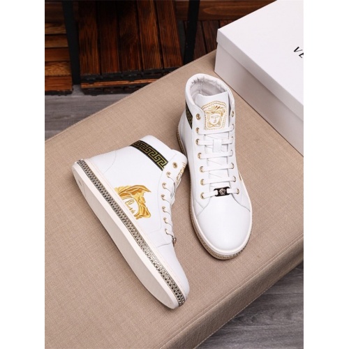 Replica Versace High Tops Shoes For Men #801658 $82.00 USD for Wholesale