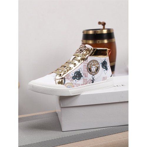 Replica Versace High Tops Shoes For Men #801659 $82.00 USD for Wholesale