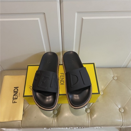Replica Fendi Slippers For Men #801798 $64.00 USD for Wholesale
