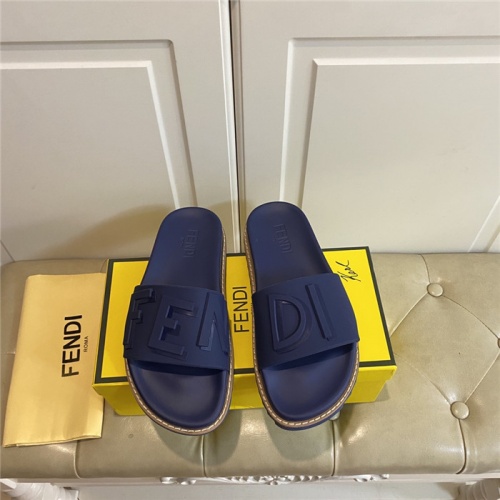 Replica Fendi Slippers For Men #801802 $64.00 USD for Wholesale