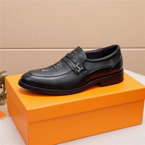 Replica Hermes Leather Shoes For Men #803986 $80.00 USD for Wholesale