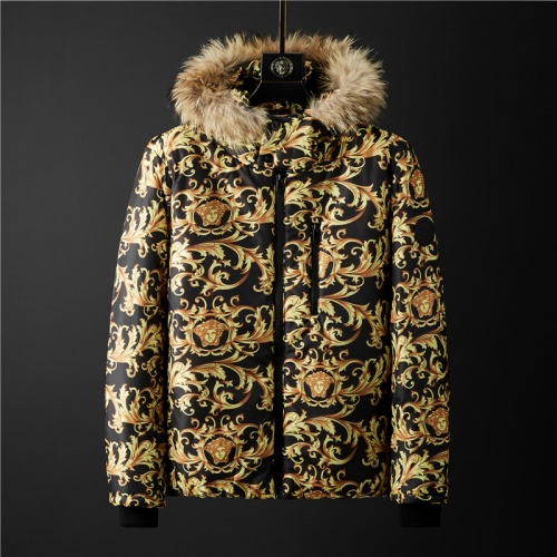 Versace Down Coat Long Sleeved For Men #804138 $132.00 USD, Wholesale Replica Versace Down Coat