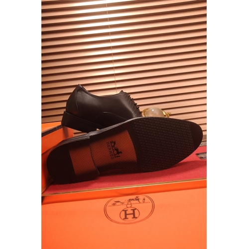 Replica Hermes Leather Shoes For Men #805905 $85.00 USD for Wholesale
