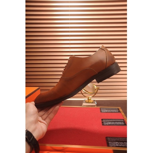 Replica Hermes Leather Shoes For Men #805906 $85.00 USD for Wholesale