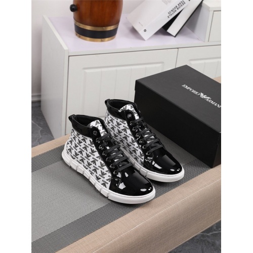 Replica Armani High Tops Shoes For Men #805961 $82.00 USD for Wholesale