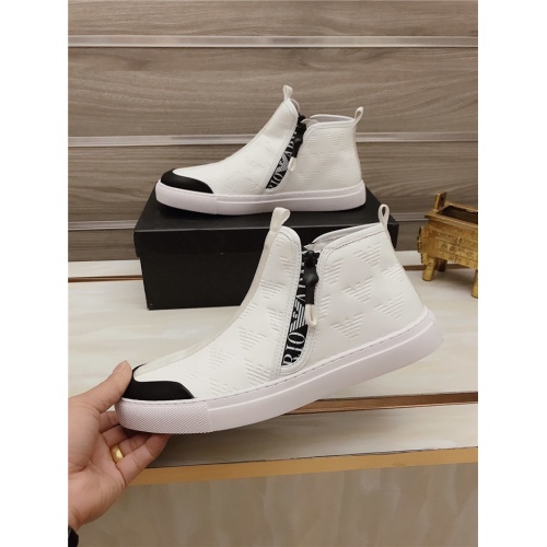 Replica Armani High Tops Shoes For Men #806927 $82.00 USD for Wholesale