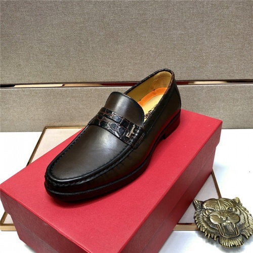 Replica Salvatore Ferragamo Leather Shoes For Men #807698 $85.00 USD for Wholesale
