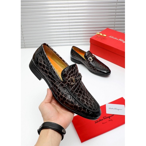 Replica Salvatore Ferragamo Leather Shoes For Men #808605 $80.00 USD for Wholesale