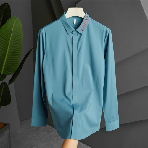Armani Shirts Long Sleeved For Men #809064 $85.00 USD, Wholesale Replica Armani Shirts