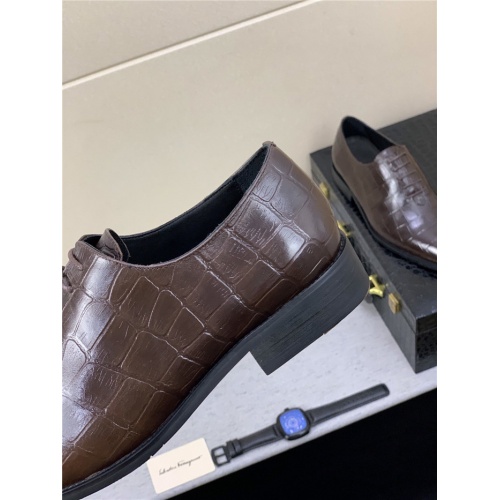 Replica Salvatore Ferragamo Leather Shoes For Men #809077 $85.00 USD for Wholesale