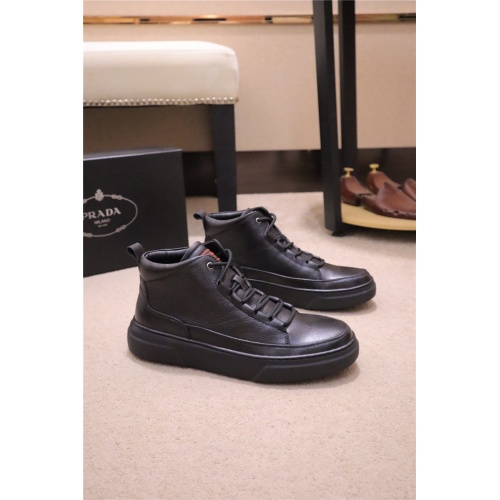 Replica Prada High Tops Shoes For Men #809087 $82.00 USD for Wholesale