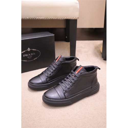 Replica Prada High Tops Shoes For Men #809088 $82.00 USD for Wholesale