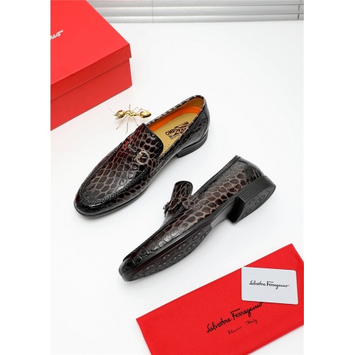Replica Salvatore Ferragamo Leather Shoes For Men #809502 $80.00 USD for Wholesale