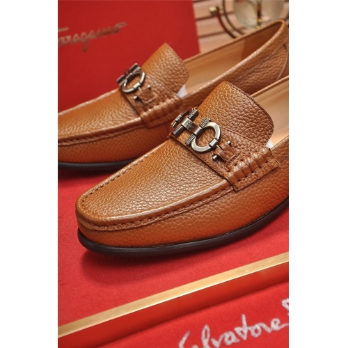 Replica Salvatore Ferragamo Leather Shoes For Men #810168 $92.00 USD for Wholesale