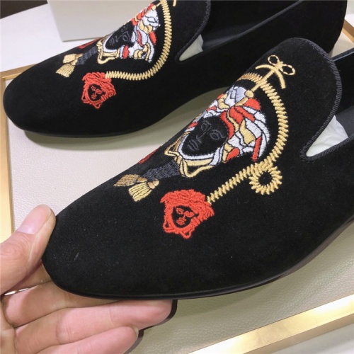 Replica Versace Leather Shoes For Men #810916 $76.00 USD for Wholesale