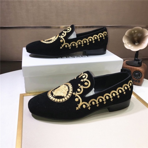 Replica Versace Leather Shoes For Men #810917 $76.00 USD for Wholesale