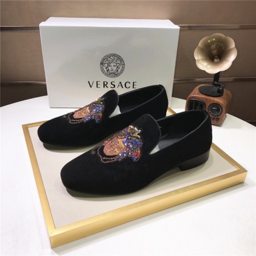 Versace Leather Shoes For Men #810918 $76.00 USD, Wholesale Replica Versace Leather Shoes