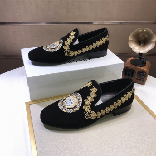 Replica Versace Leather Shoes For Men #810919 $76.00 USD for Wholesale