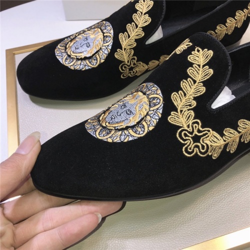 Replica Versace Leather Shoes For Men #810919 $76.00 USD for Wholesale