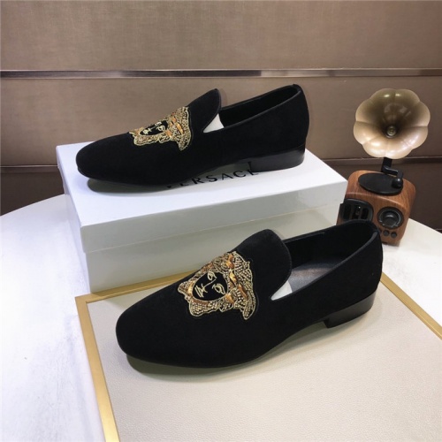 Replica Versace Leather Shoes For Men #810920 $76.00 USD for Wholesale