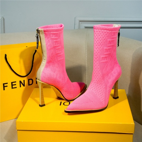 Replica Fendi Boots For Women #811069 $100.00 USD for Wholesale