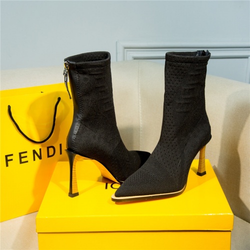 Replica Fendi Boots For Women #811073 $100.00 USD for Wholesale