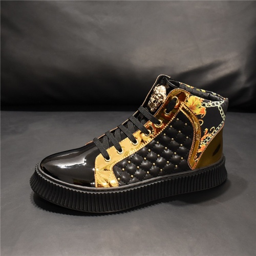 Replica Versace High Tops Shoes For Men #811117 $80.00 USD for Wholesale